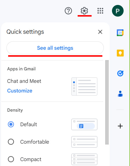 gmail setting